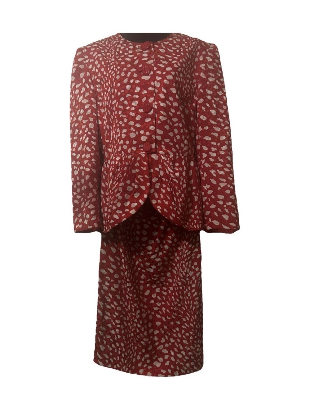 Valentino Garavani 100% Silk Timeless Red Printed Midi, Women's Skirt Size 6-8
